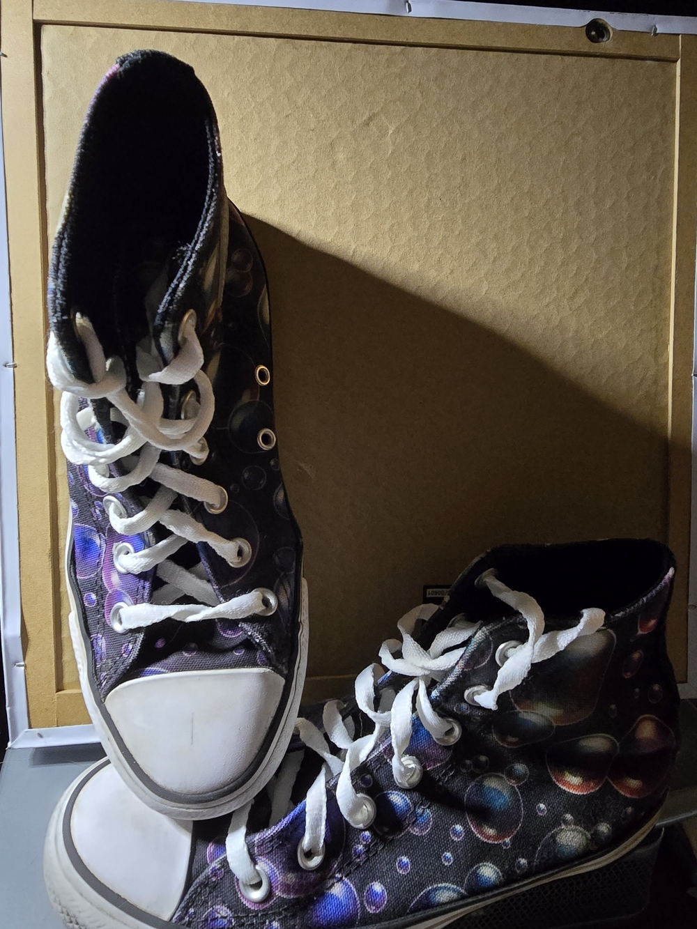 High-Top Converse Chuck Taylor canvas high tops in Black with Bubble Print